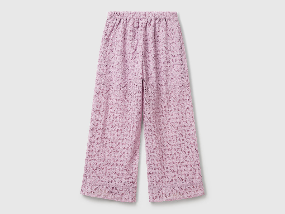 Pantaloni ampi in pizzo