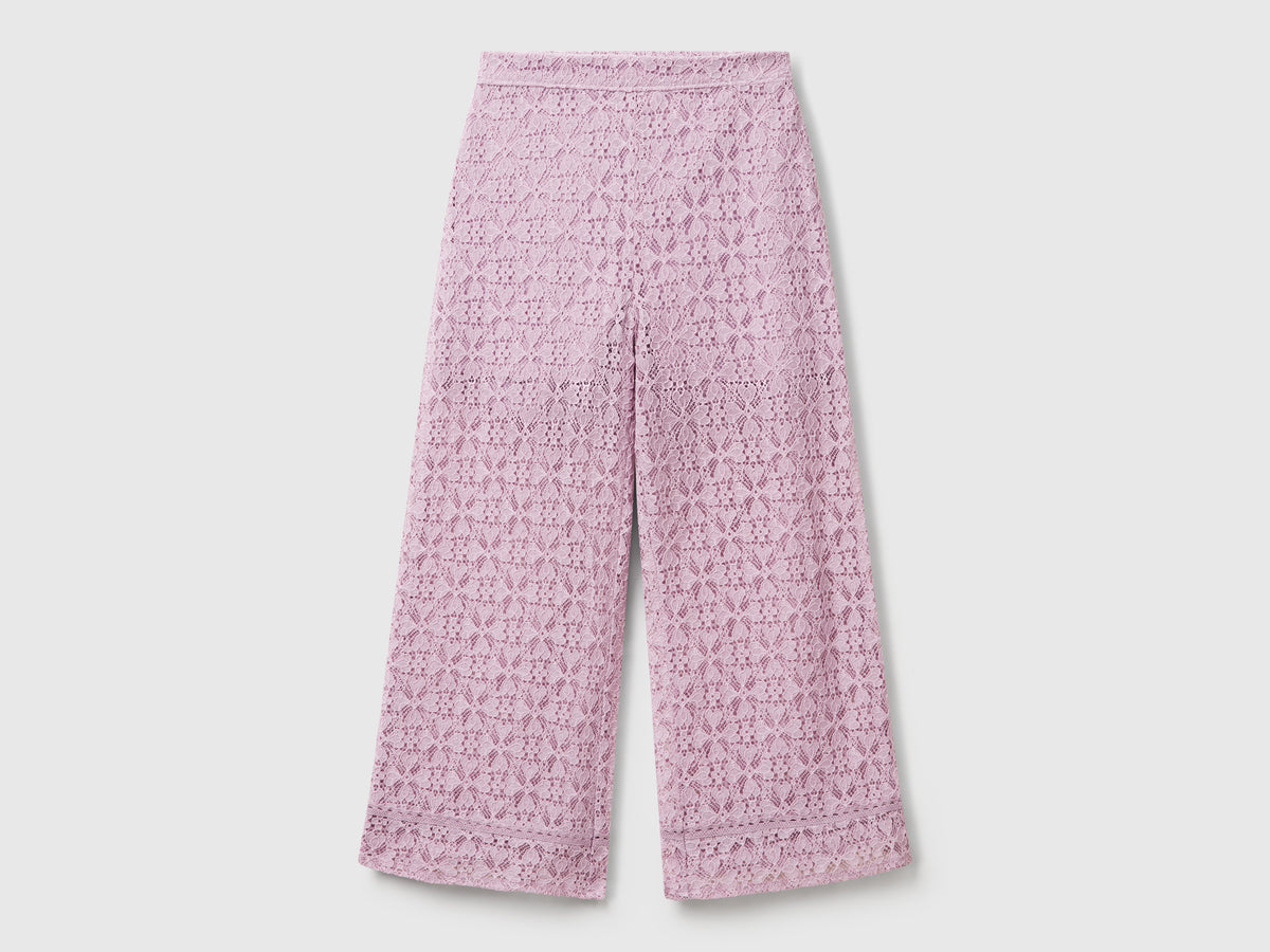 Pantaloni ampi in pizzo