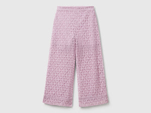 Pantaloni ampi in pizzo