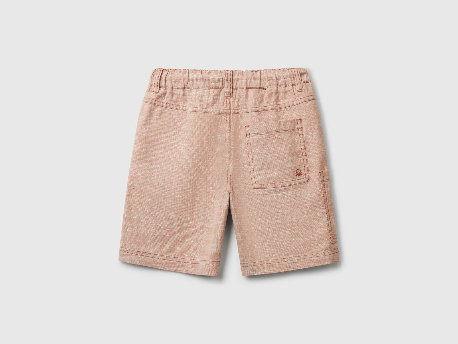Pantaloni corti 100% cotone da bambino cammello 2 | Benetton Outlet