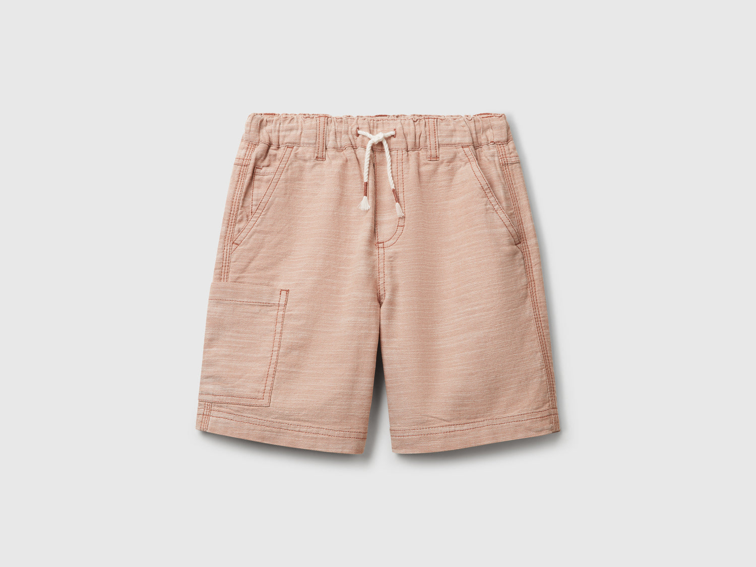 Pantaloni corti 100% cotone da bambino cammello | Benetton Outlet
