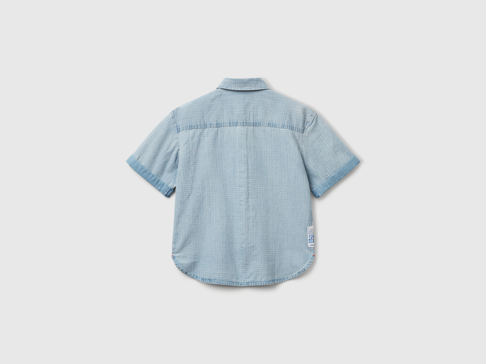 Camicia a quadri con tasche da bambino azzurro 2 | Benetton Outlet