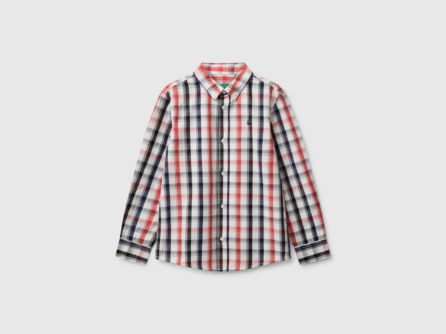 Camicia button down a quadri da bambino multi-color | Benetton Outlet