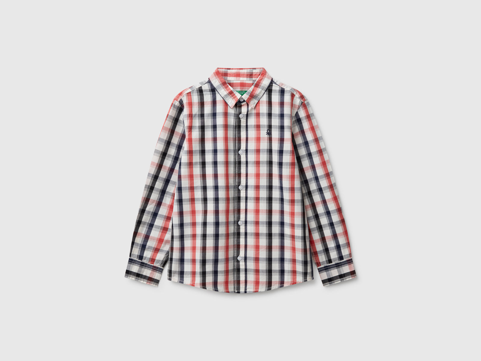 Camicia button down a quadri da bambino multi-color | Benetton Outlet