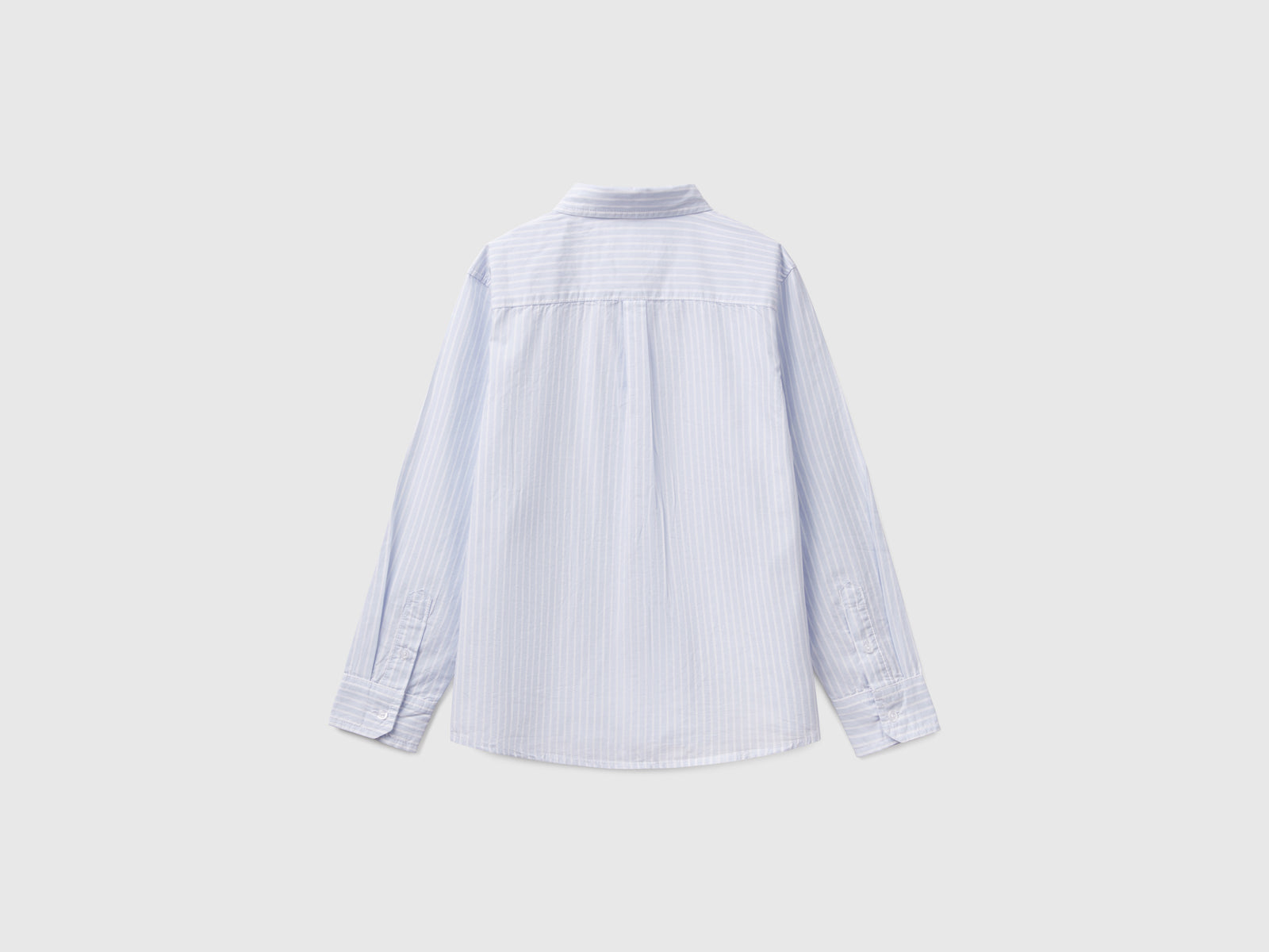 Camicia button down a righe da bambino celeste 2 | Benetton Outlet