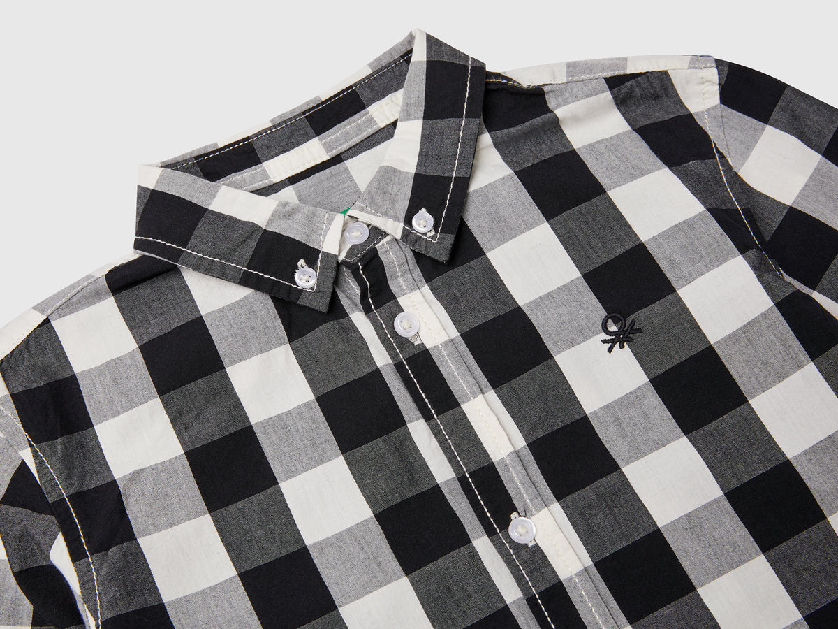 Camicia button down a quadri bicolor