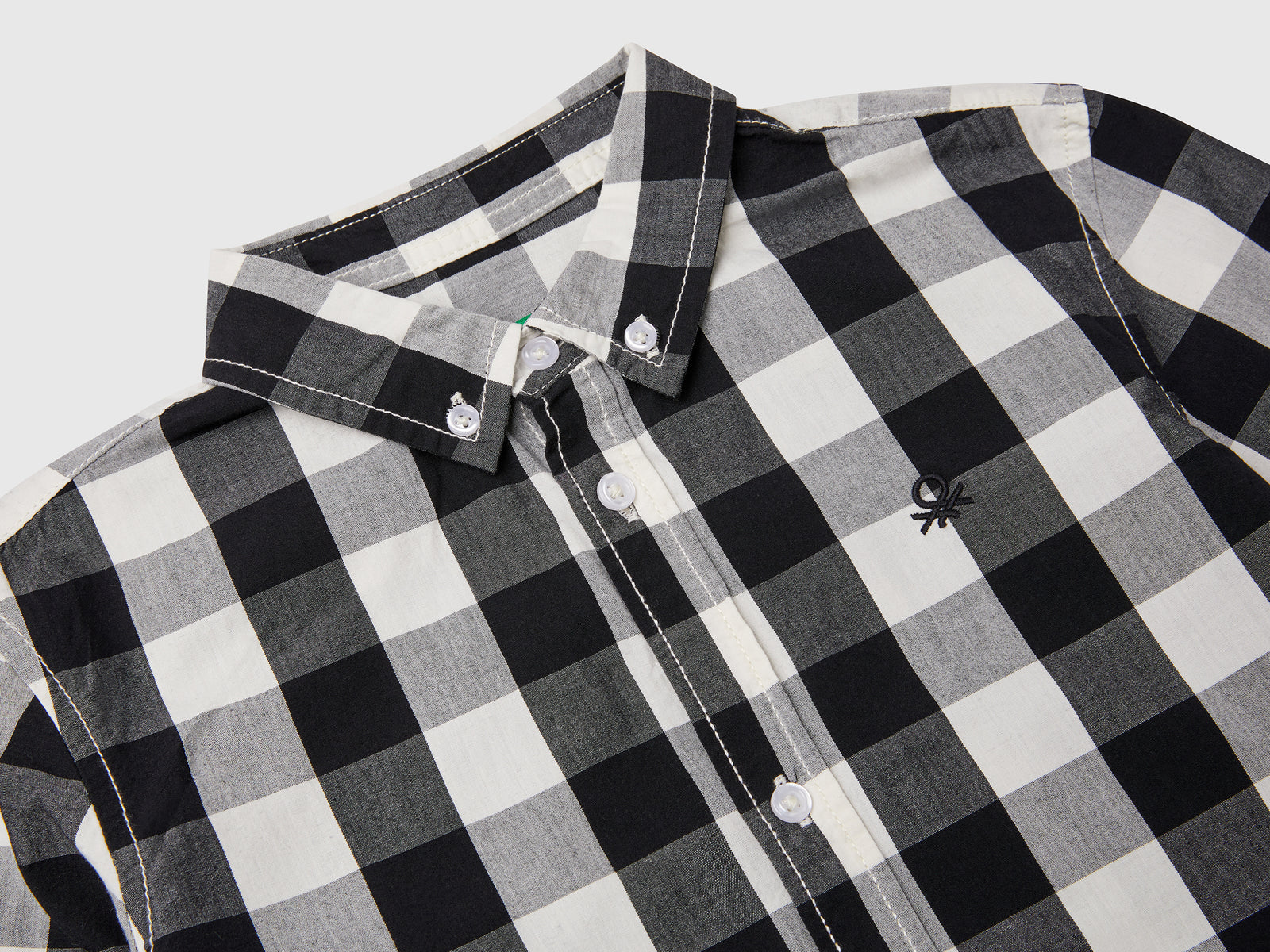 Camicia button down a quadri bicolor da bambino multi-color 3 | Benetton Outlet