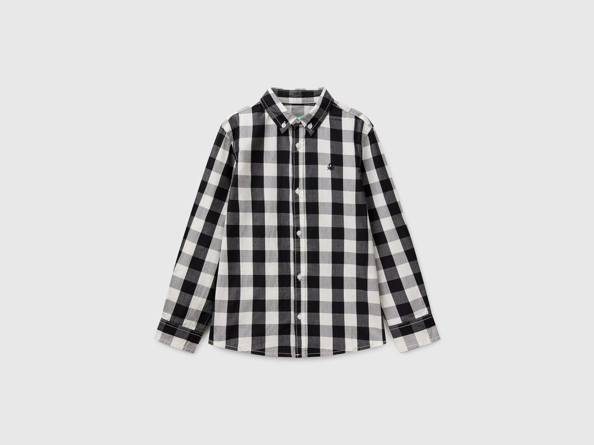 Camicia button down a quadri bicolor