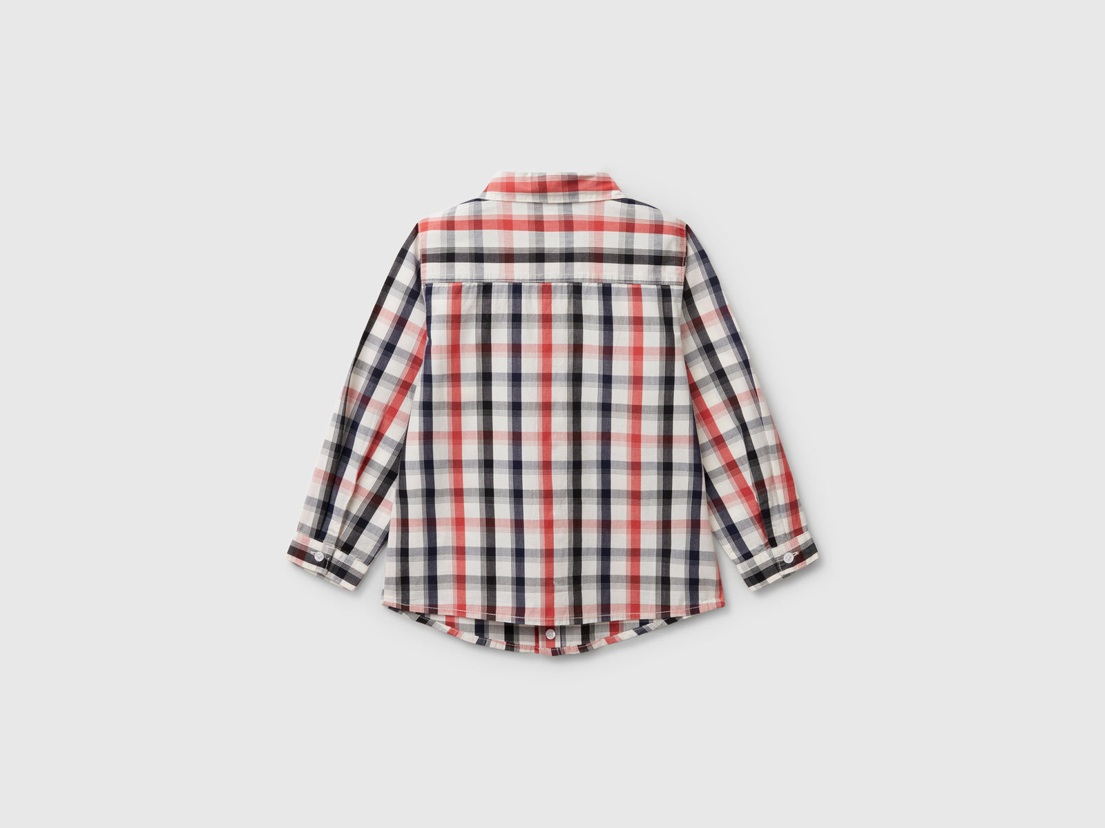 Camicia a quadri in puro cotone da bimbo multi-color 2 | Benetton Outlet