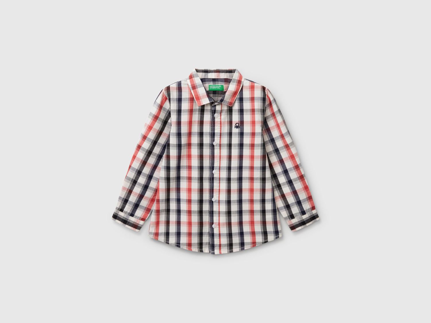 Camicia a quadri in puro cotone da bimbo multi-color | Benetton Outlet