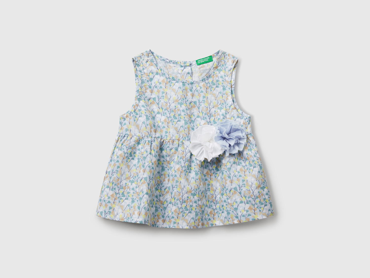Blusa a fiori in misto lino da bimba multi-color | Benetton Outlet