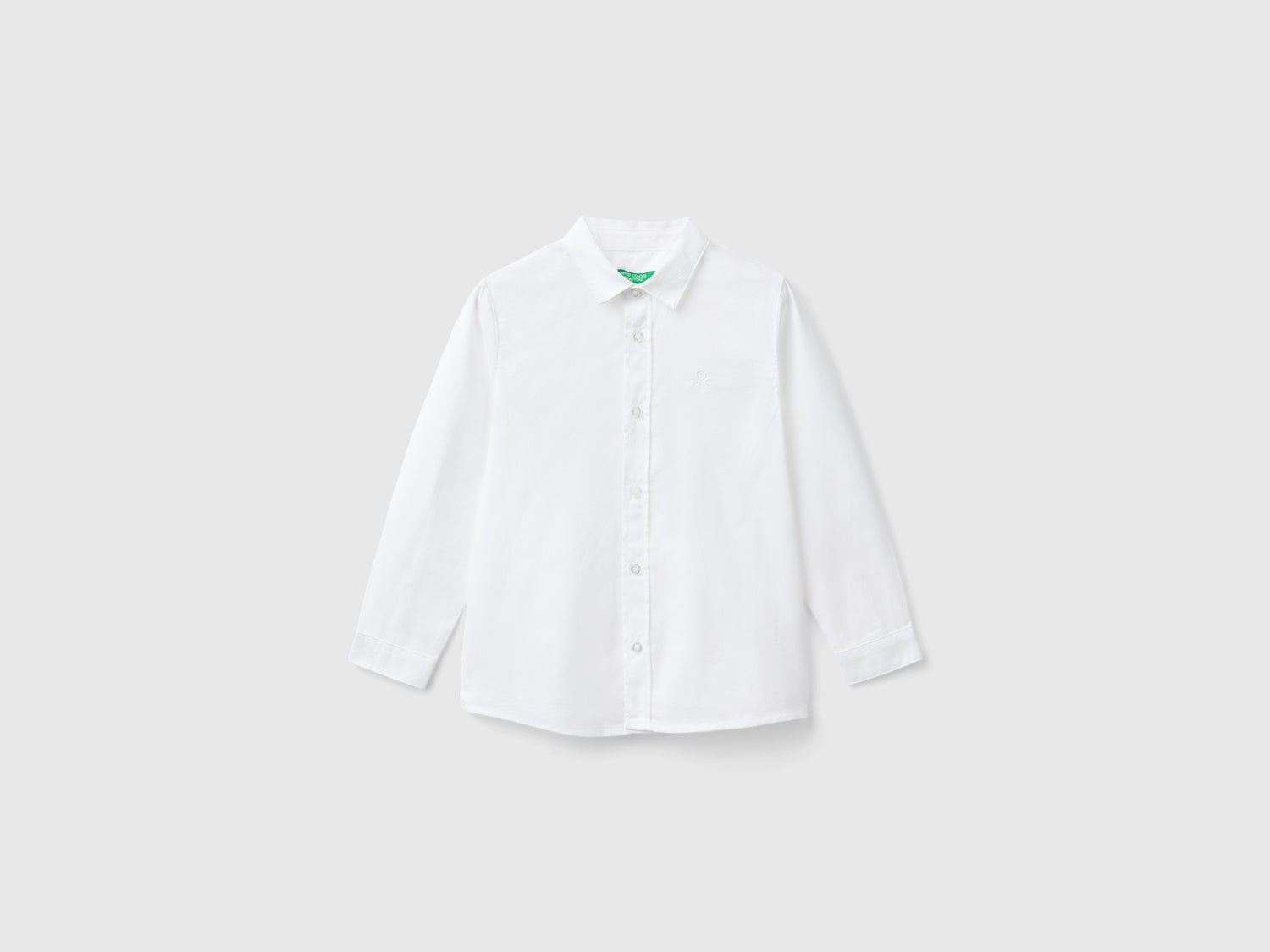 Camicia classica in puro cotone da bimbo bianco | Benetton Outlet
