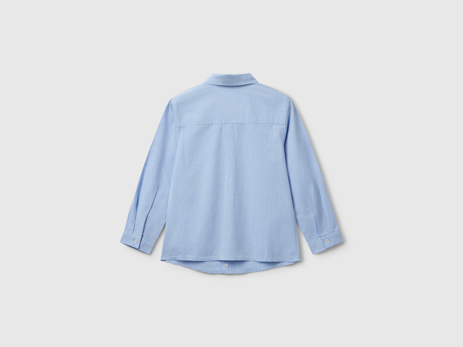 Camicia classica in puro cotone da bimbo azzurro 2 | Benetton Outlet