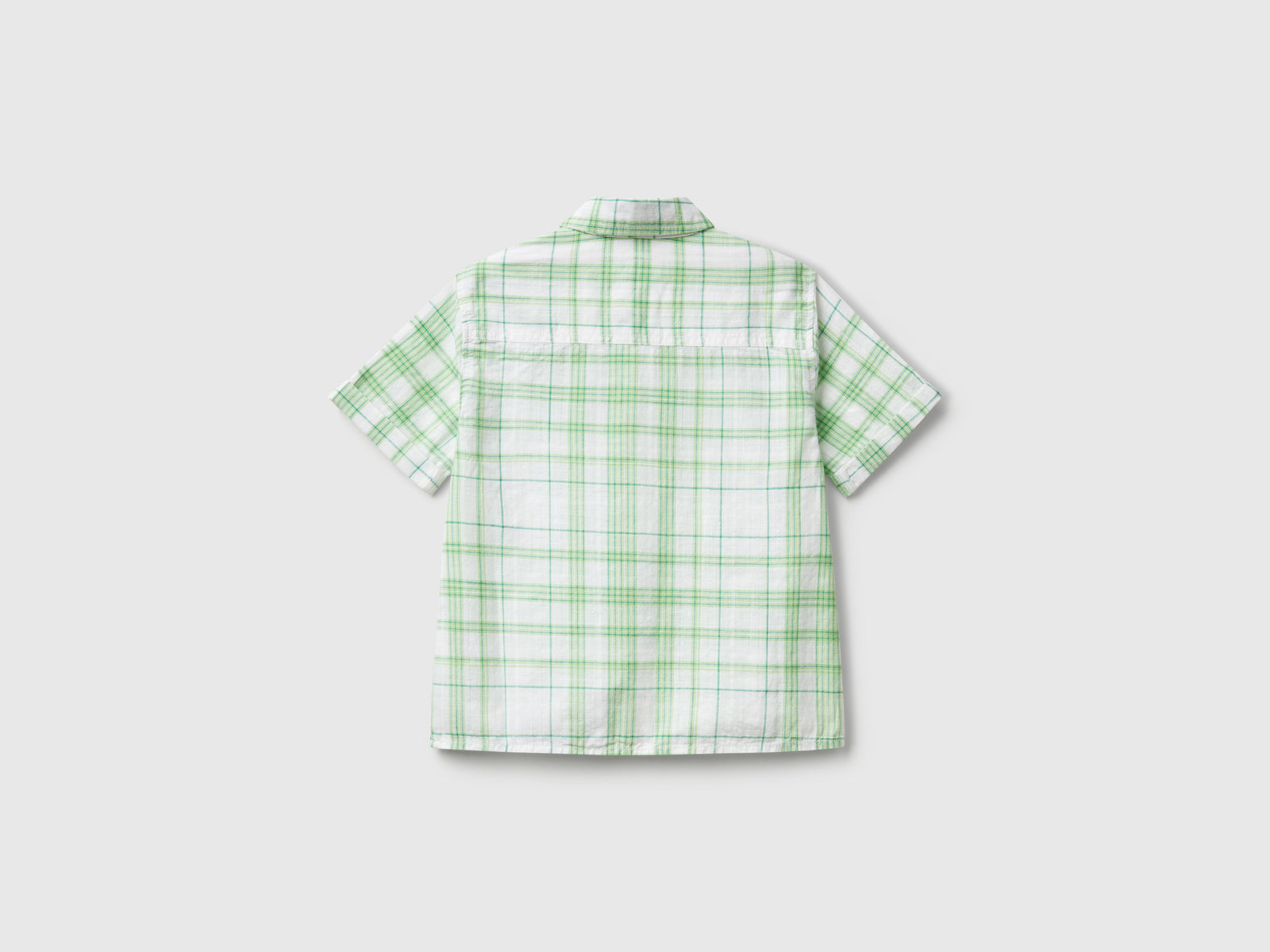 Camicia a quadri 100% cotone da bimbo verde 2 | Benetton Outlet