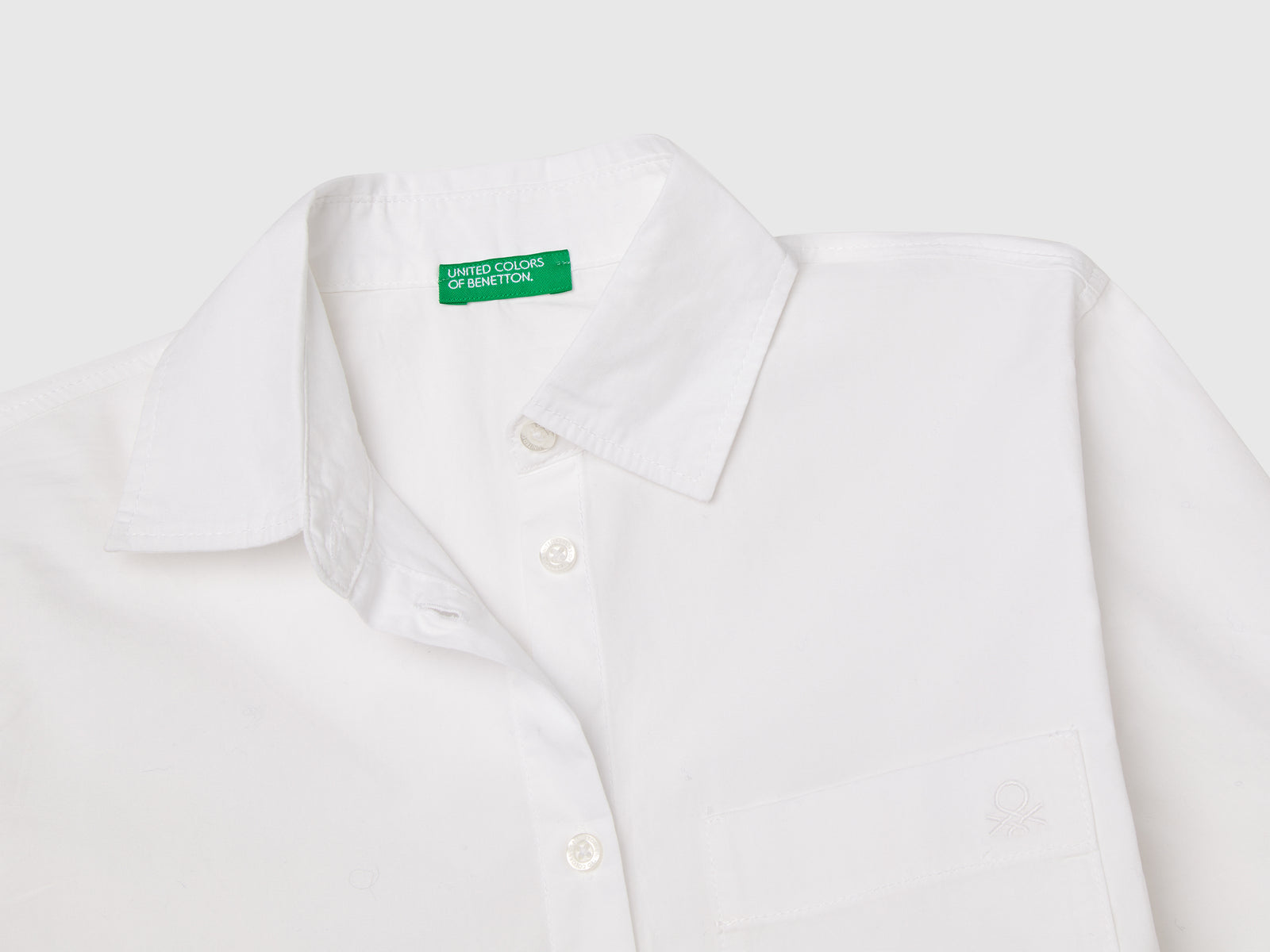 Camicia over fit da bambina bianco 3 | Benetton Outlet