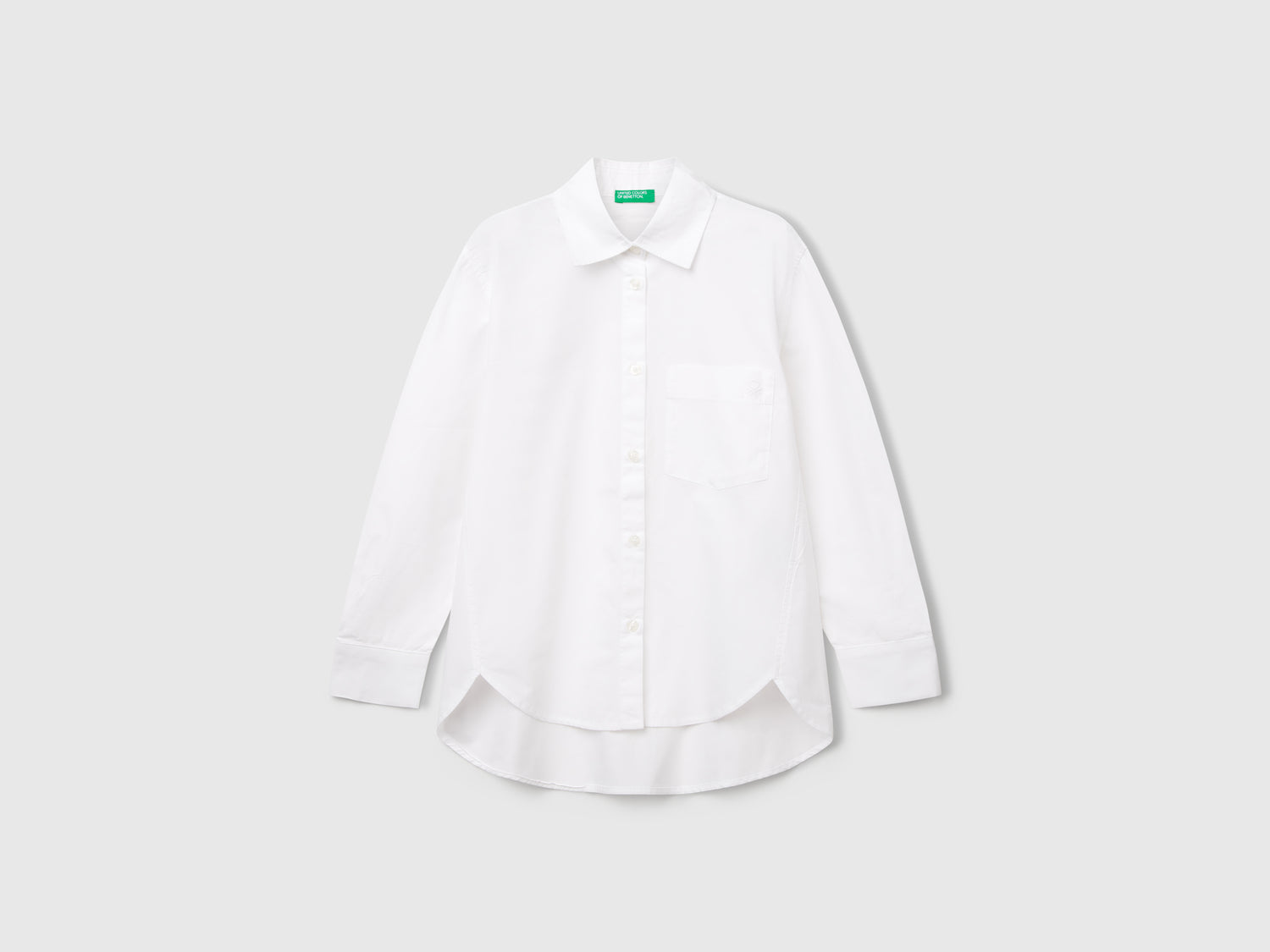 Camicia over fit da bambina bianco | Benetton Outlet