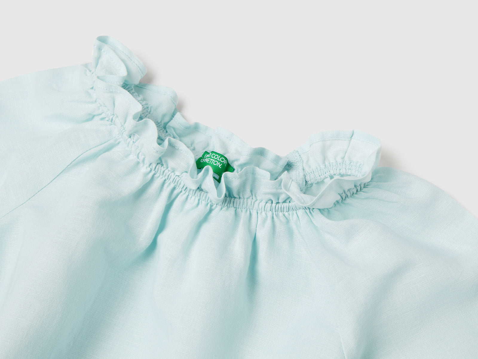 Blusa a manica corta da bambina verde acqua 3 | Benetton Outlet