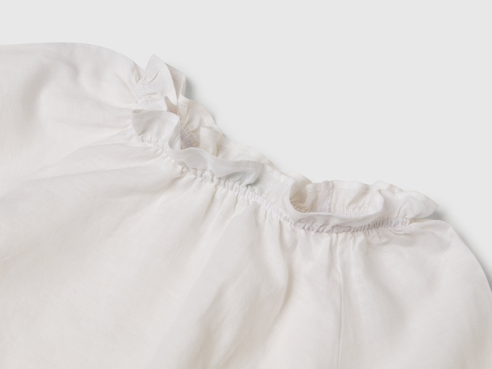 Blusa a manica corta da bambina bianco 3 | Benetton Outlet