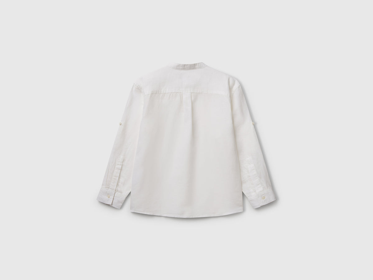 Camicia alla coreana in misto lino