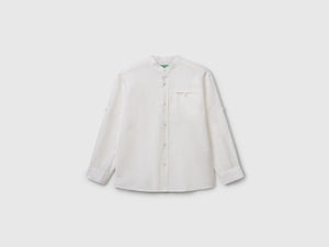 Camicia alla coreana in misto lino