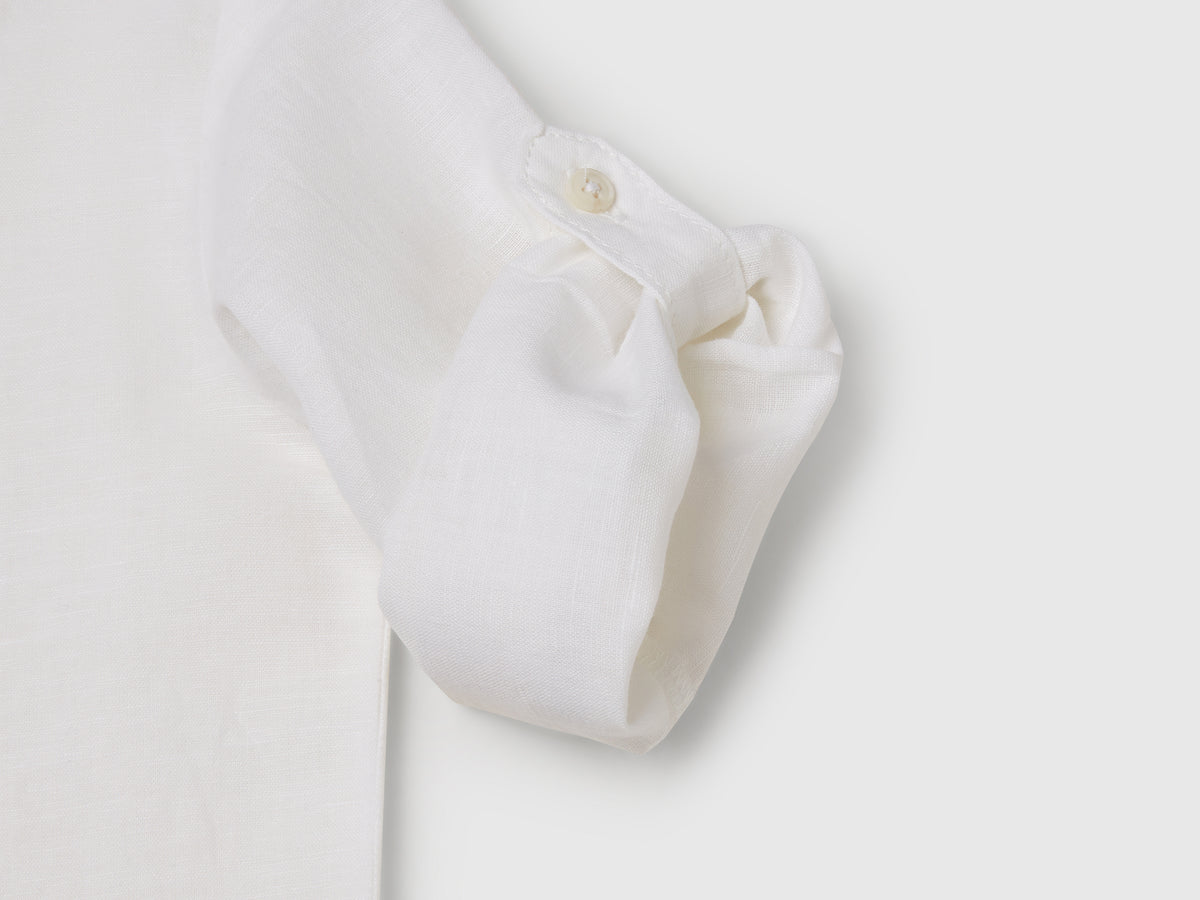 Camicia alla coreana in misto lino