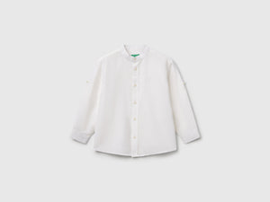 Camicia alla coreana in misto lino