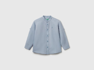 Camicia alla coreana in misto lino