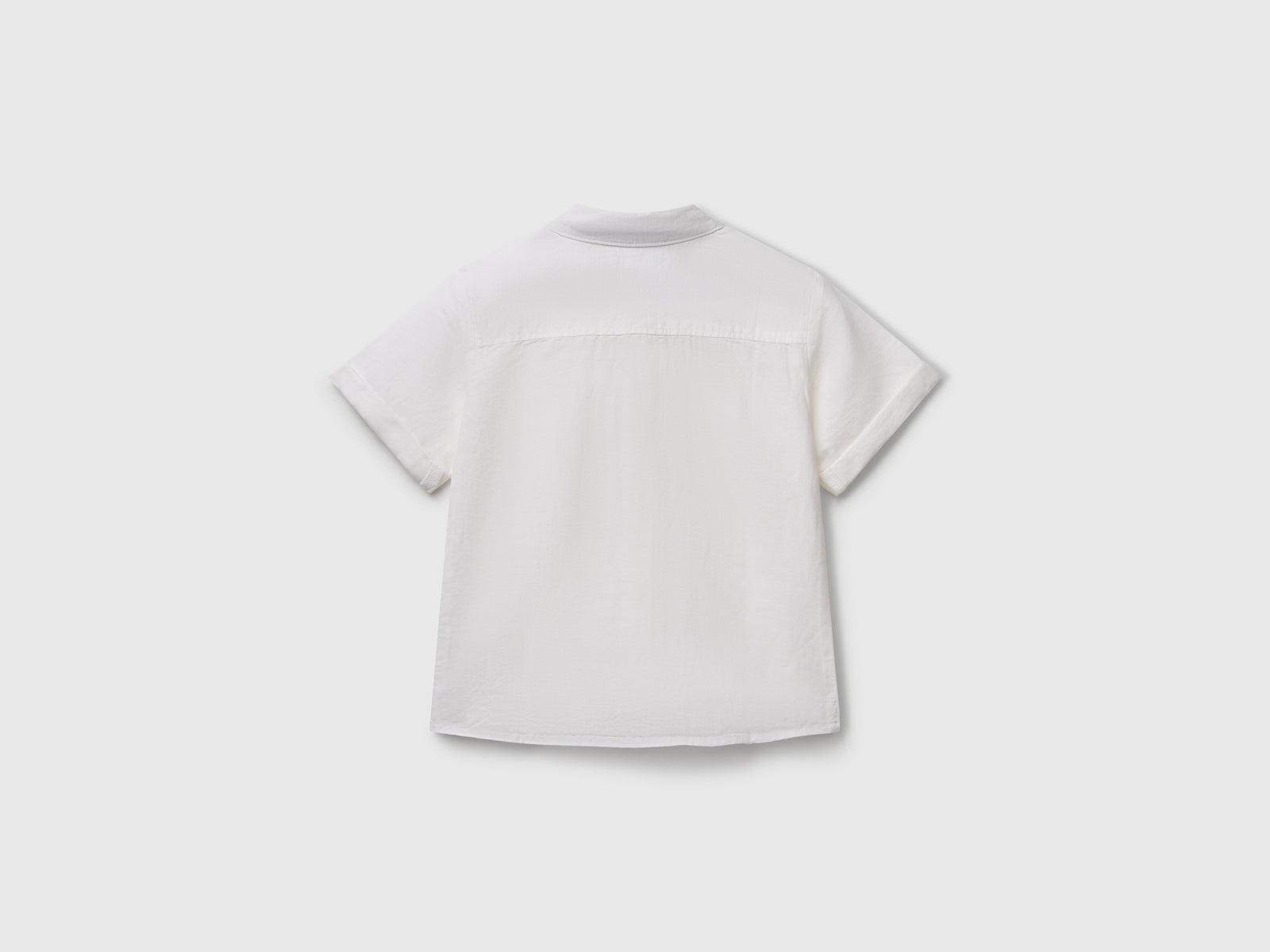 Camicia manica corta in misto lino da bimbo bianco 2 | Benetton Outlet