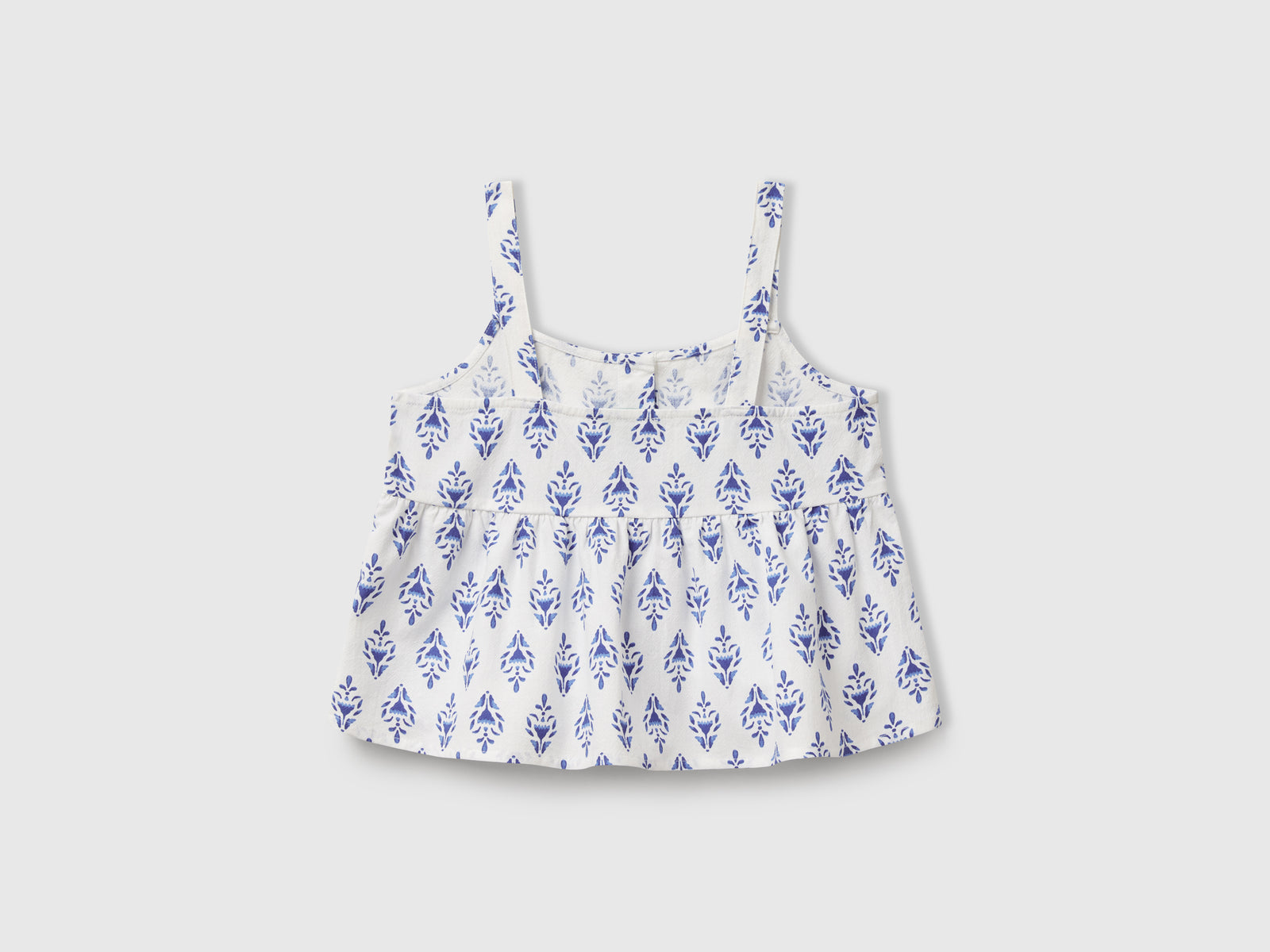 Top fantasia in puro cotone da bambina blu 2 | Benetton Outlet