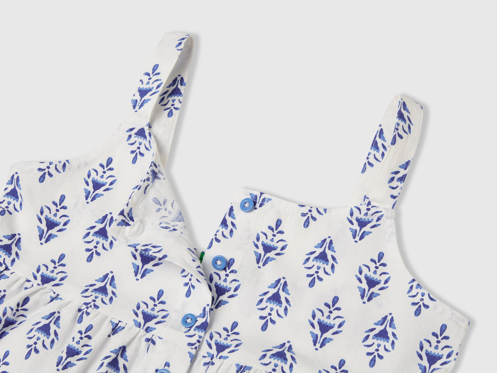 Top fantasia in puro cotone da bambina blu 3 | Benetton Outlet