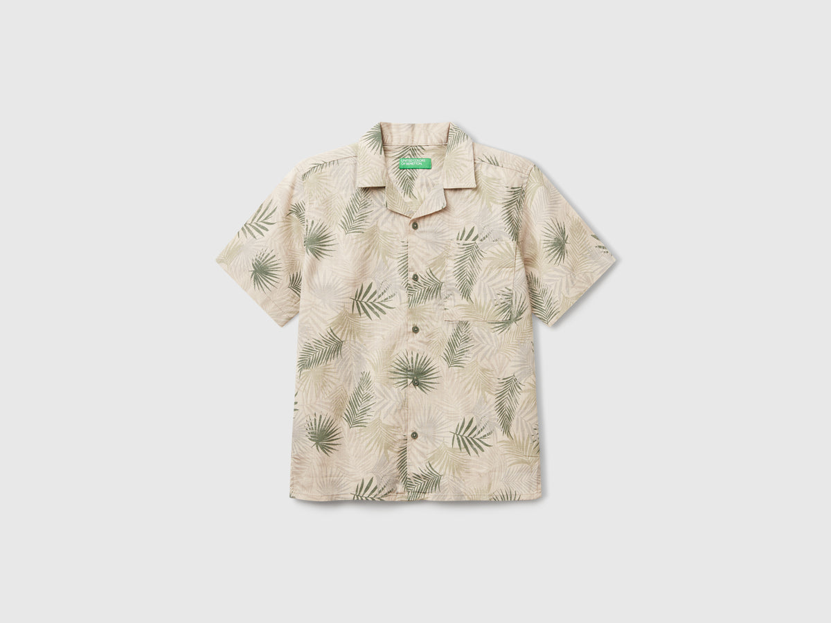 Camicia con stampa tropicale
