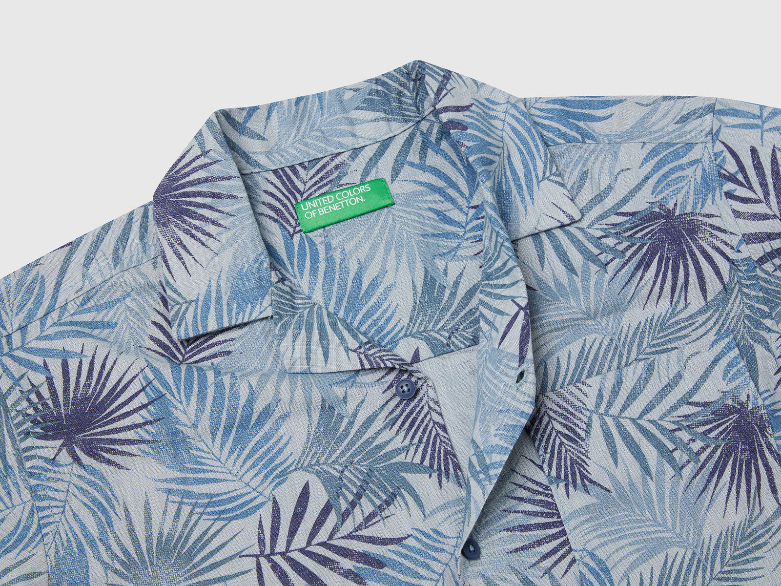 Camicia con stampa tropicale da bambino blu 3 | Benetton Outlet