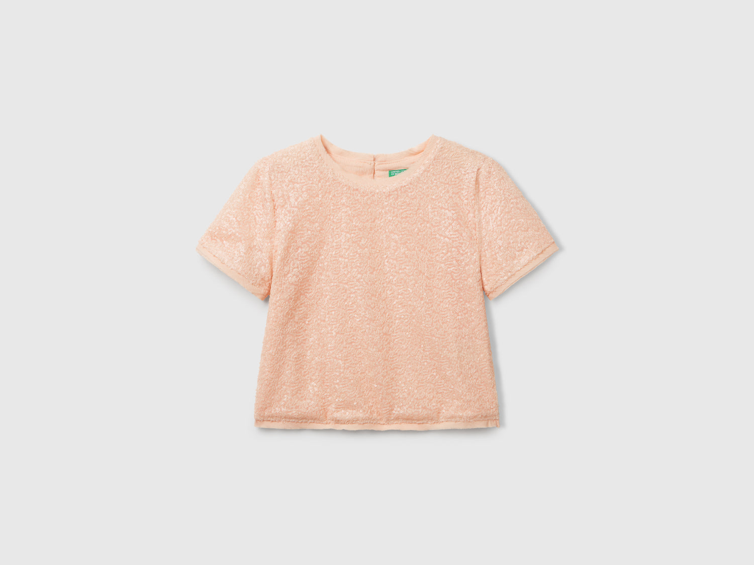 Top con paillettes da bambina rosa tenue | Benetton Outlet