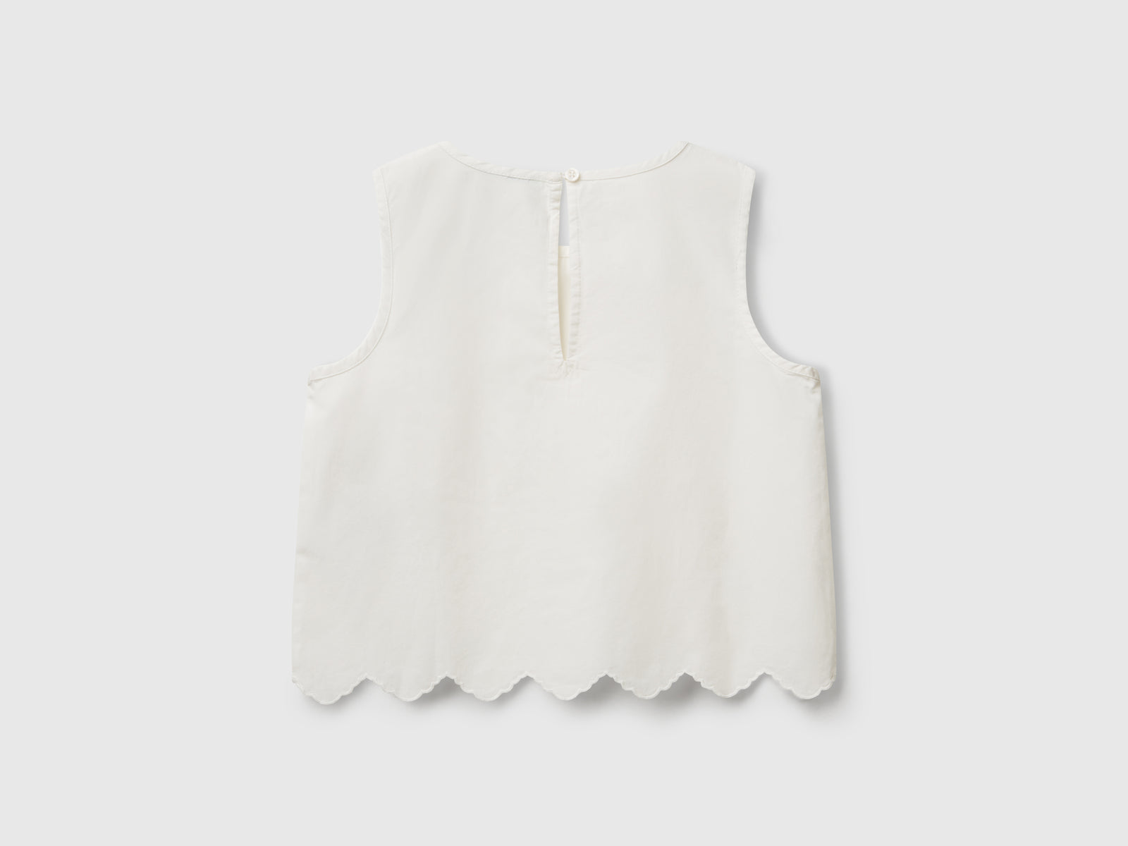 Top con patch crochet da bambina bianco panna 2 | Benetton Outlet