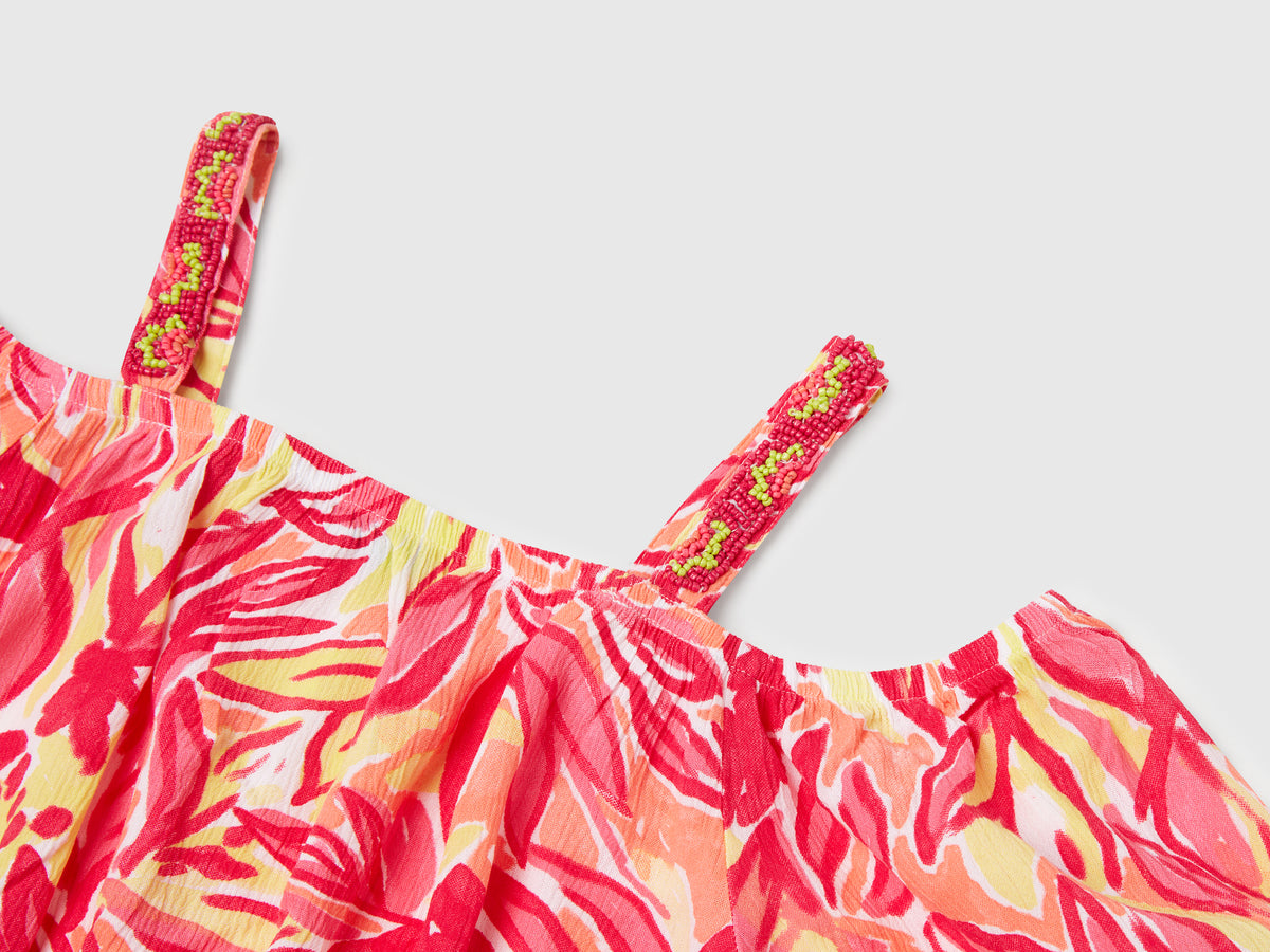 Crop top con stampa tropicale
