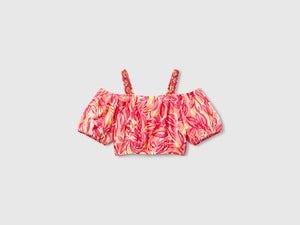 Crop top con stampa tropicale