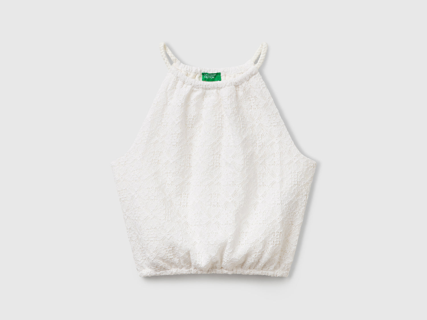 Top in pizzo da bambina bianco panna | Benetton Outlet