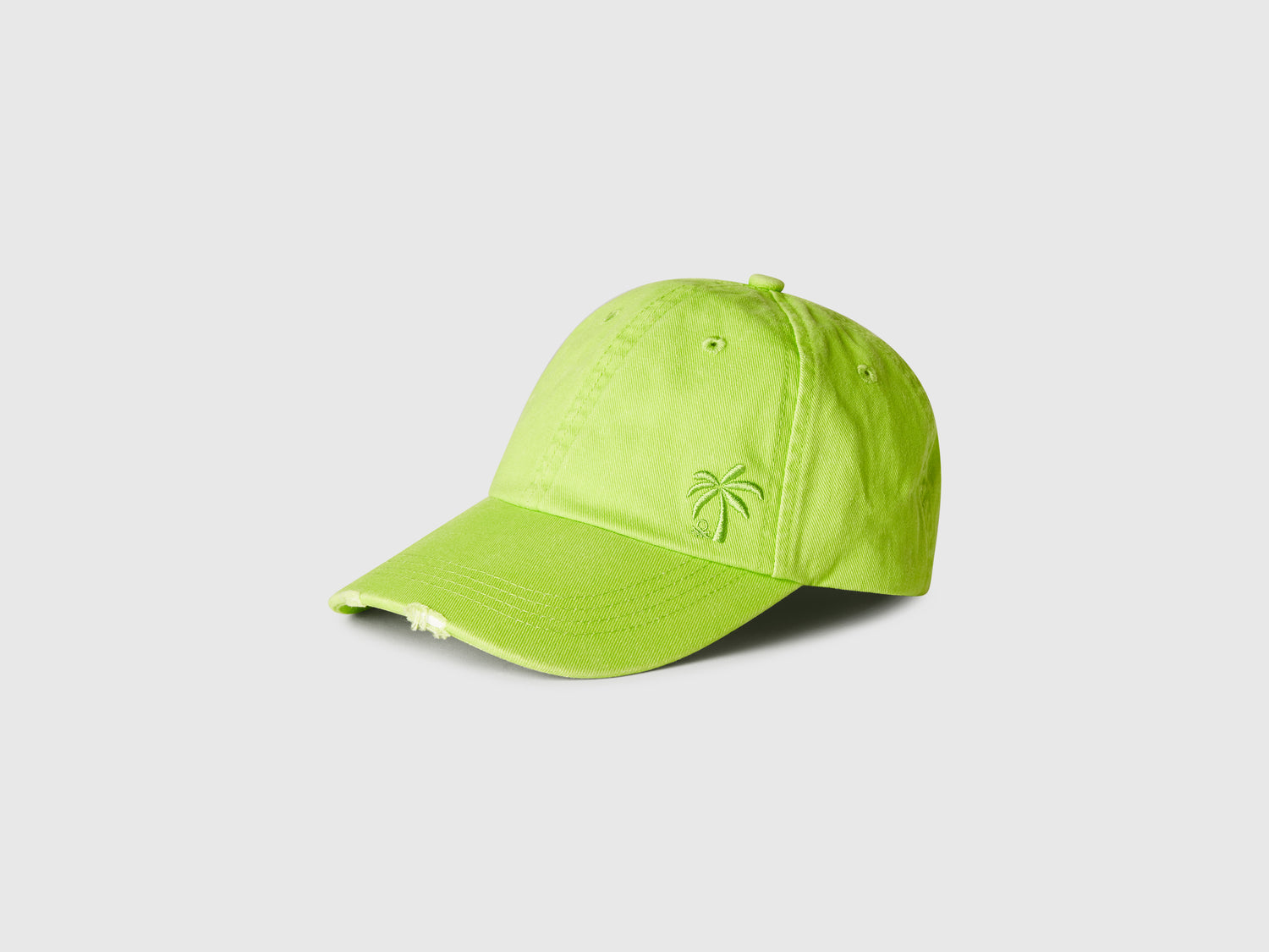 Cappello baseball con ricamo da bambino verde fluo | Benetton Outlet
