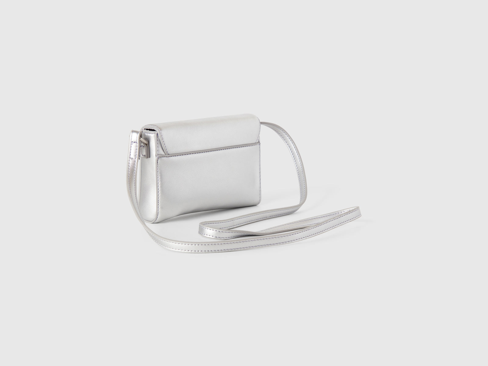 Borsa a tracolla in tessuto spalmato da bambina argento 2 | Benetton Outlet