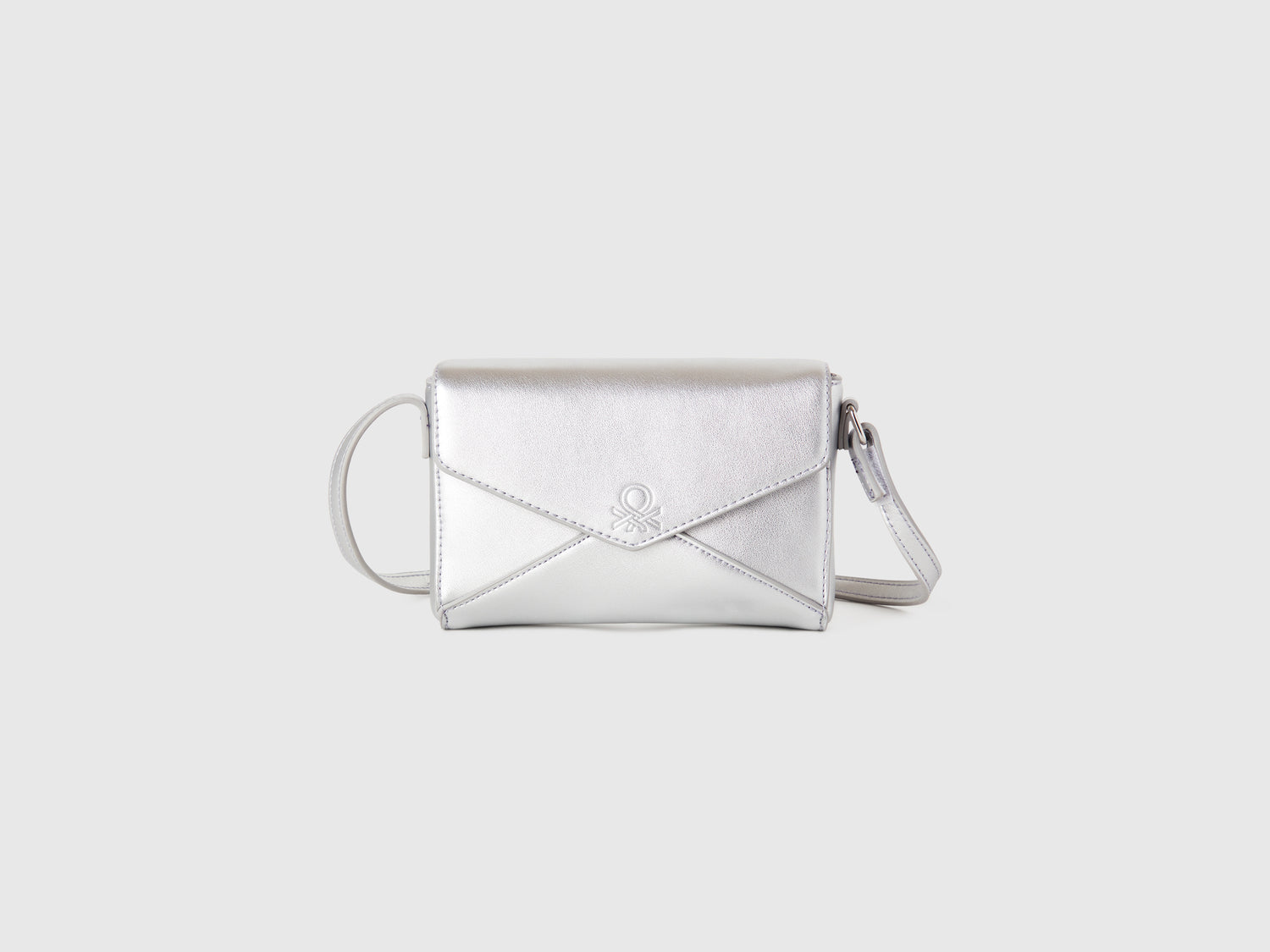 Borsa a tracolla in tessuto spalmato da bambina argento | Benetton Outlet