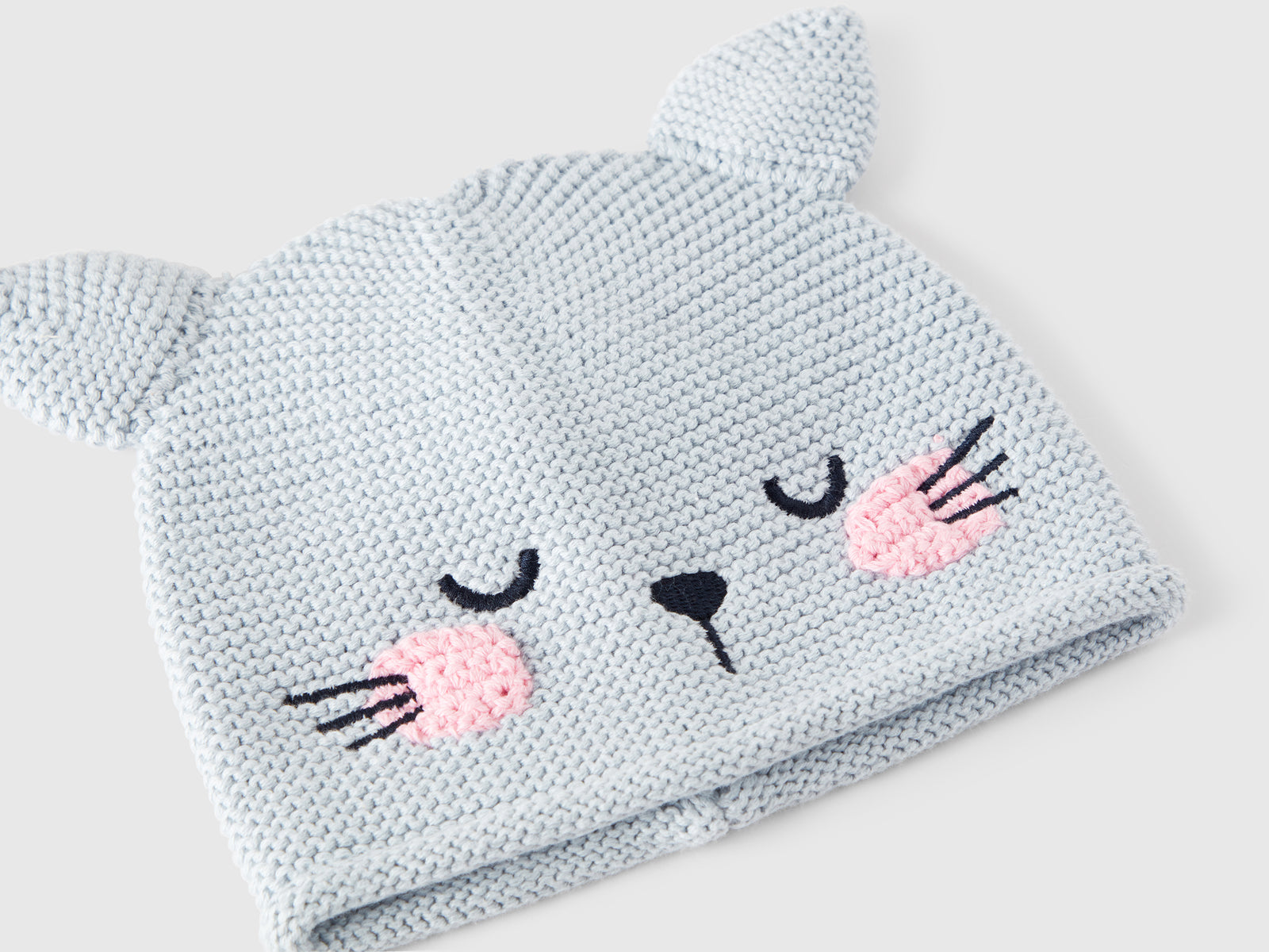 Cappellino tricot con applicazioni da neonato grigio 3 | Benetton Outlet