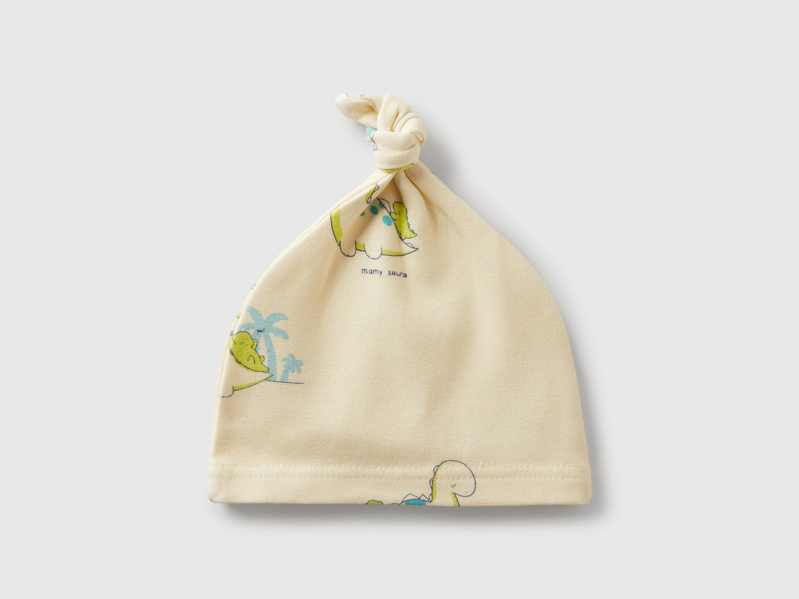 Cappellino stampato con nodino da neonato vaniglia 2 | Benetton Outlet