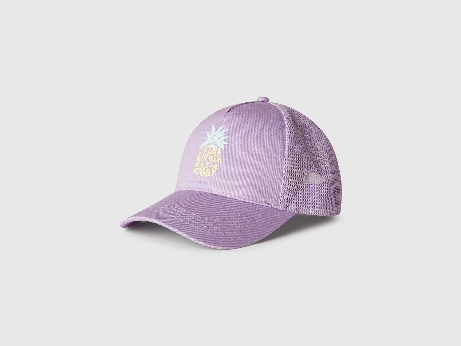 Cappello baseball in cotone e mesh da bambino lilla | Benetton Outlet
