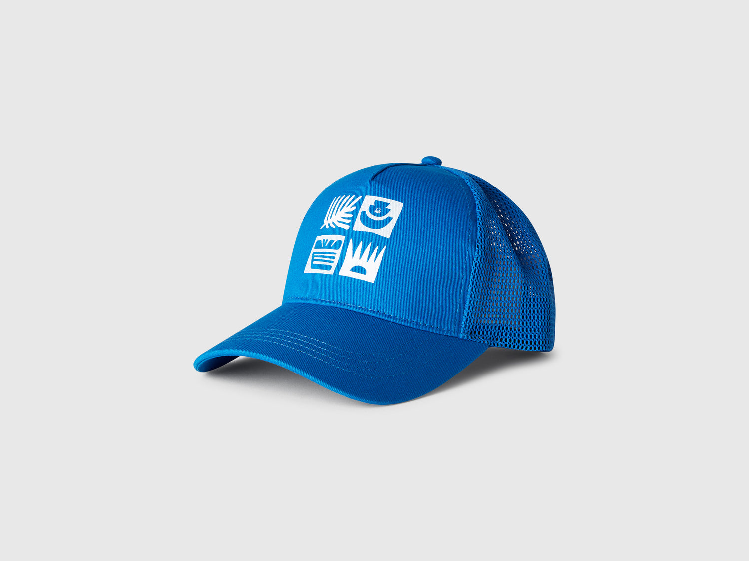 Cappello baseball in cotone e mesh da bambino verde acqua | Benetton Outlet