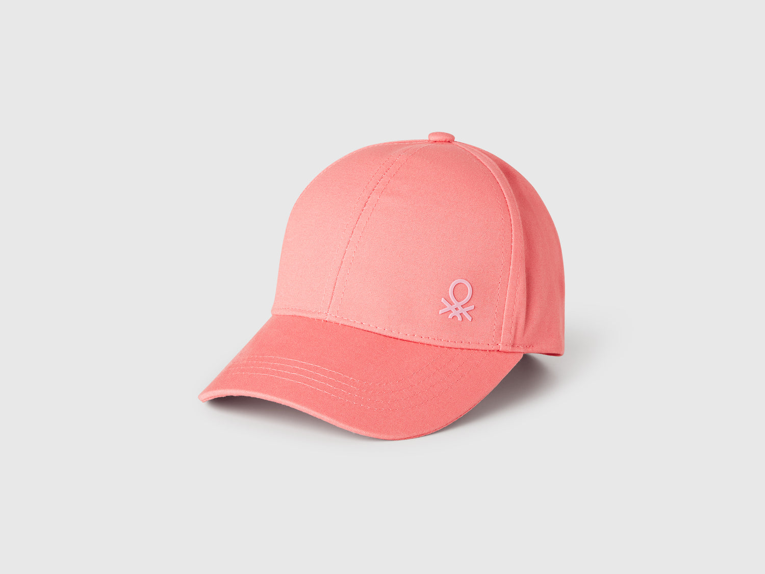 Cappellino in cotone con logo da bimbo rosa | Benetton Outlet
