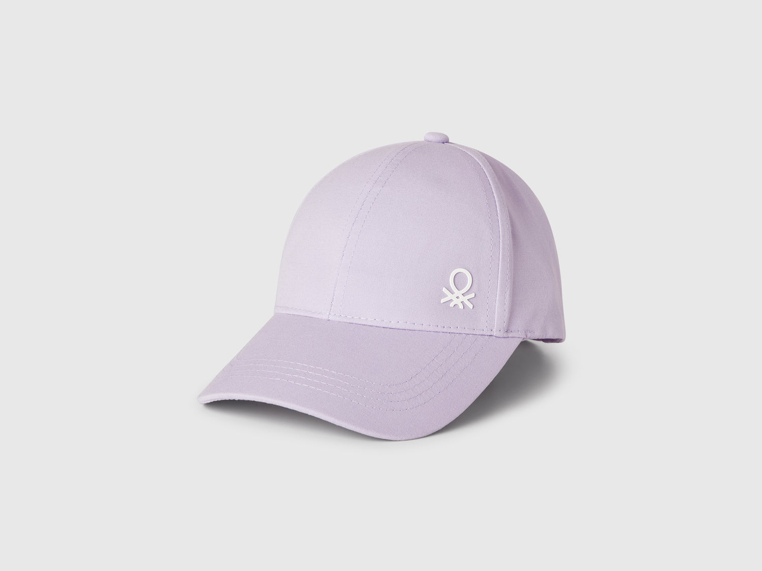 Cappellino in cotone con logo da bimbo lilla | Benetton Outlet