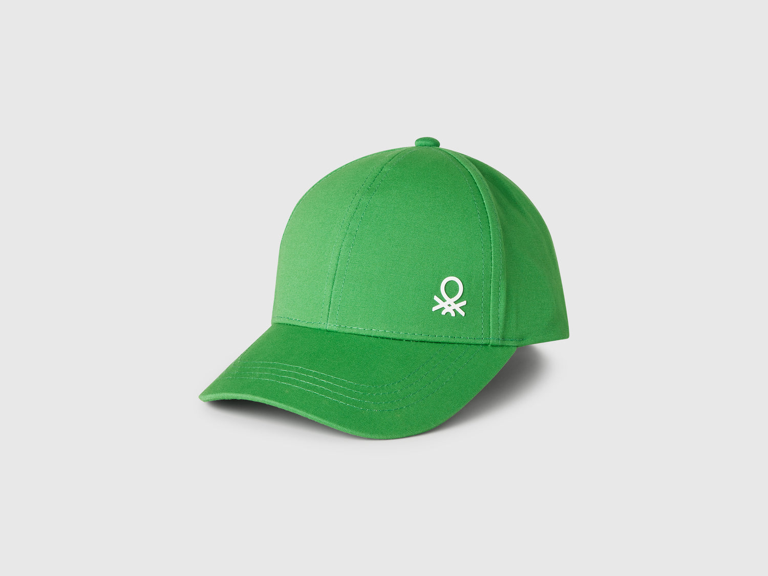 Cappellino in cotone con logo da bimbo verde | Benetton Outlet