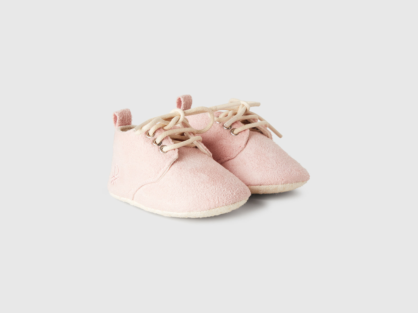 Scarpine effetto scamosciato da neonato rosa tenue 3 | Benetton Outlet