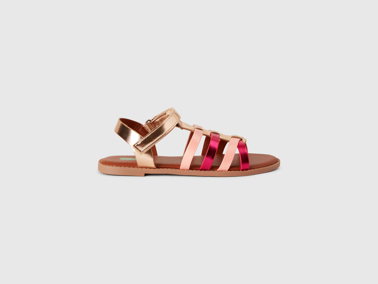 Sandali bassi effetto laminato da bambina multi-color | Benetton Outlet