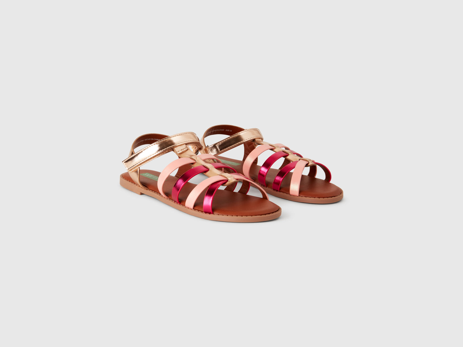 Sandali bassi effetto laminato da bambina multi-color 3 | Benetton Outlet